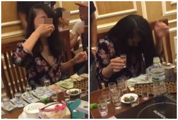 Hot girl 9X uong 13 ly ruou lien tuc hinh anh