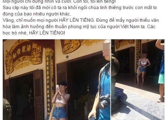 cô gái ăn mặc phản cảm tại chùa ảnh 1 co gai an mac phan cam tai chua anh 1