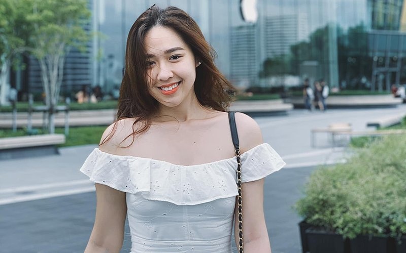 Nguoi dep Ha My phan ung khi bi noi lay mac 'thi hoa hau' de vao VTV hinh anh