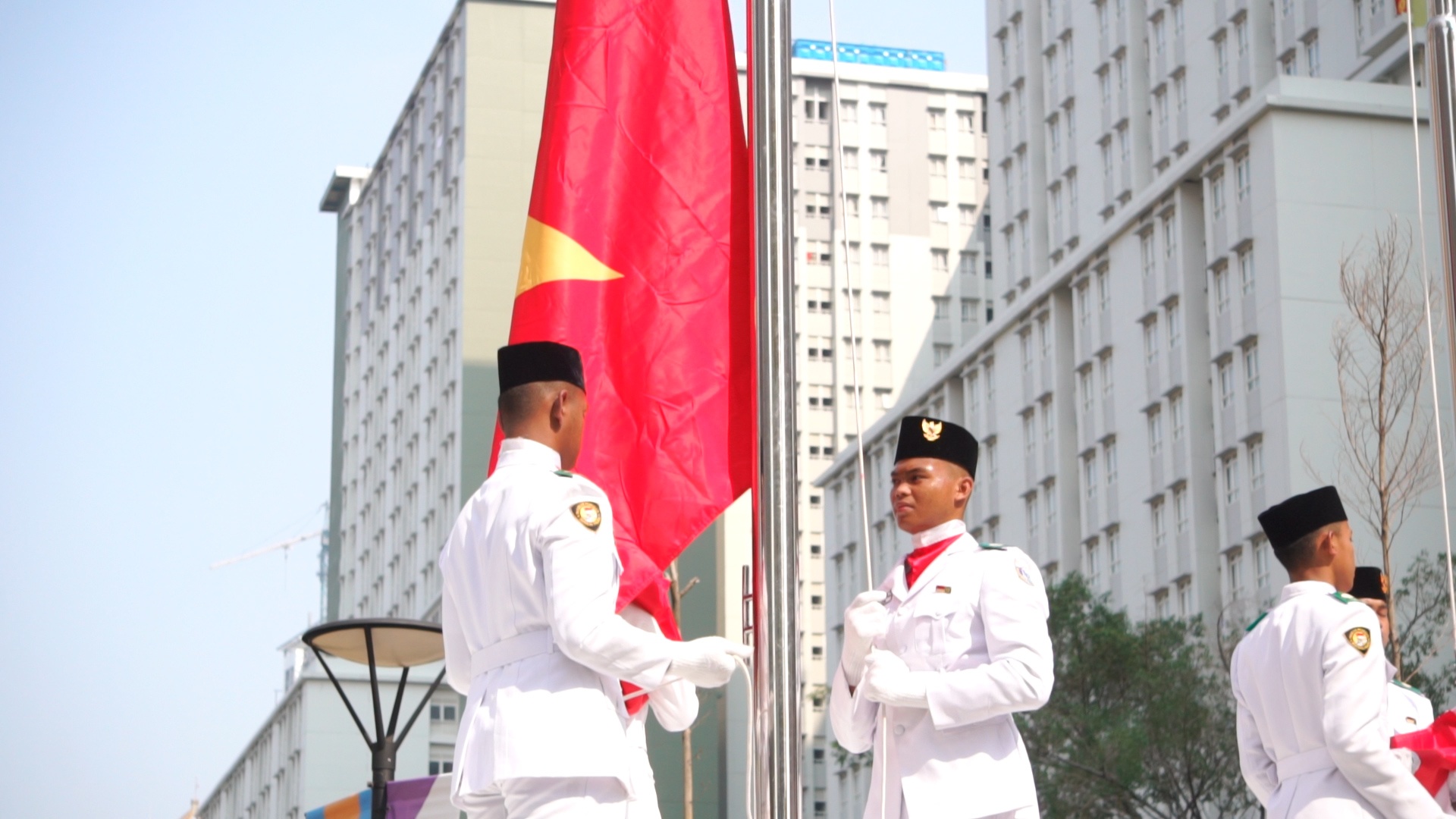 Quoc ky Viet Nam tung bay tren dat Indonesia truoc them ASIAD 18 hinh anh
