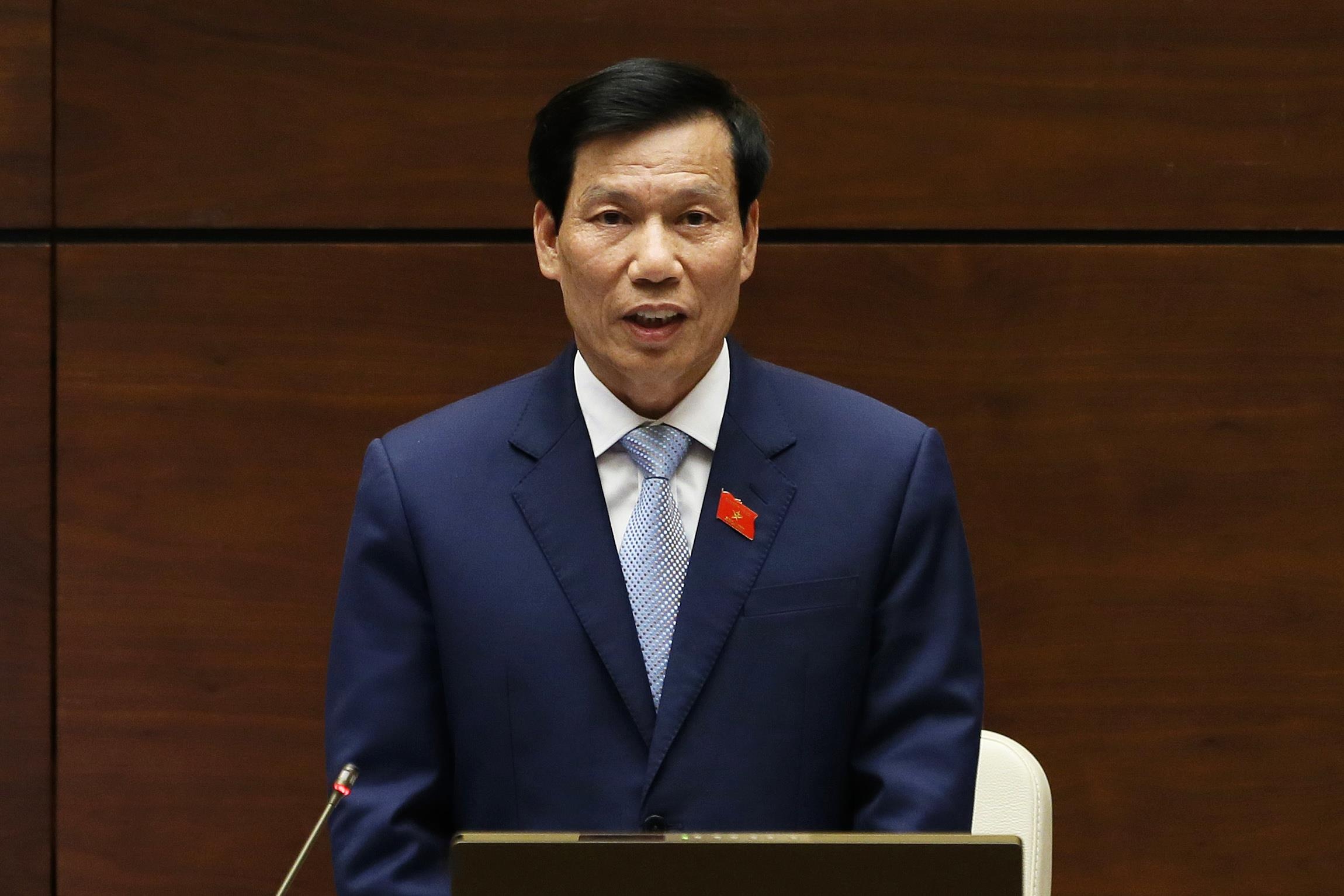 Bo truong Nguyen Ngoc Thien tra loi chat van truoc Quoc hoi hinh anh