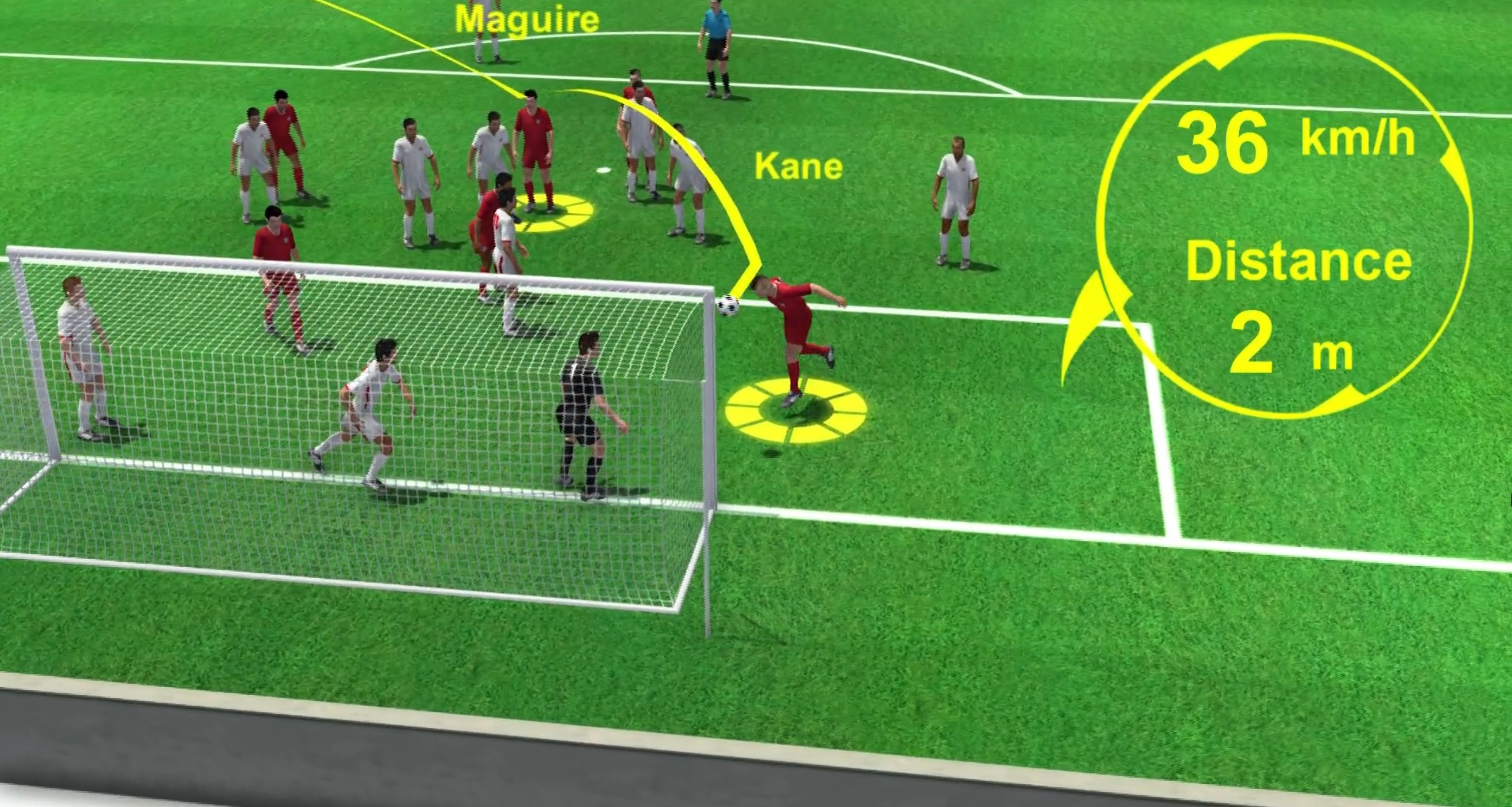 Cu dup cua Harry Kane duoi goc nhin 3D hinh anh