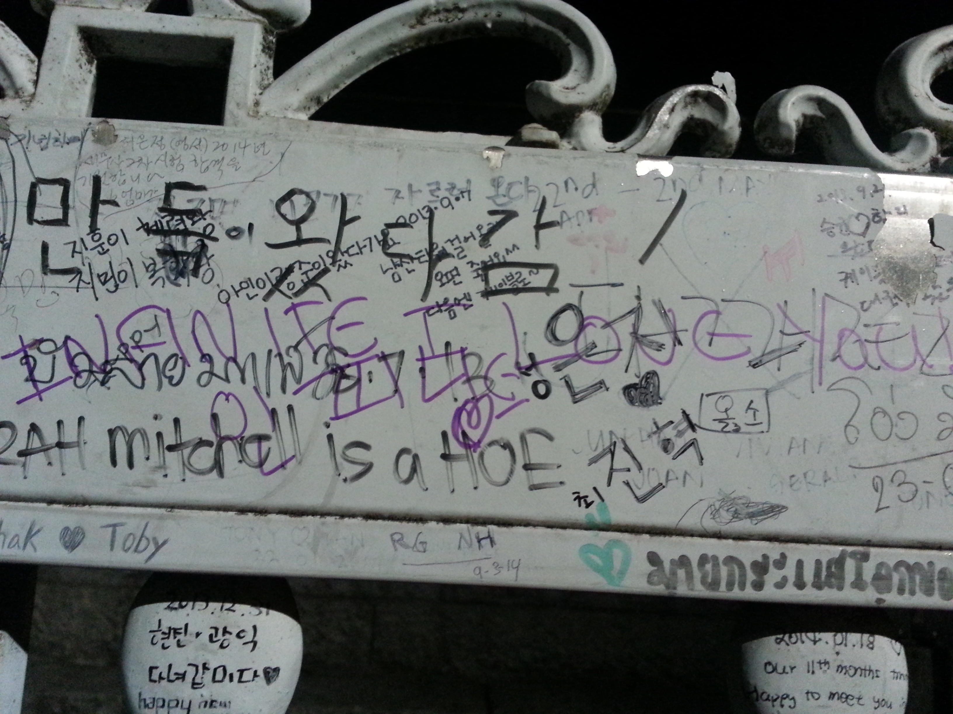 viết vẽ bậy tại tháp namsan  ảnh 2 viet ve bay tai thap namsan anh 2