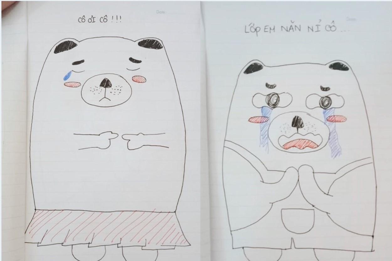 Hoc sinh viet 'tam thu' cuc cute gui co khi muon lam lai bai kiem tra hinh anh