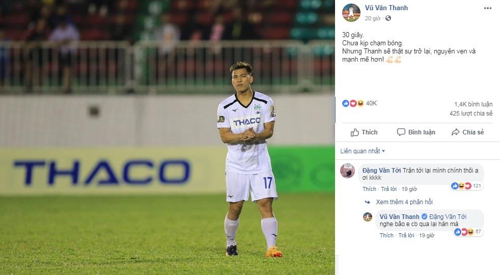 Van Thanh thi dau tro lai sau chan thuong anh 1