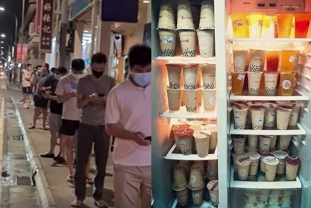 Xep hang dai cat toc, mua tra sua den nua dem khi Singapore dong cua hinh anh