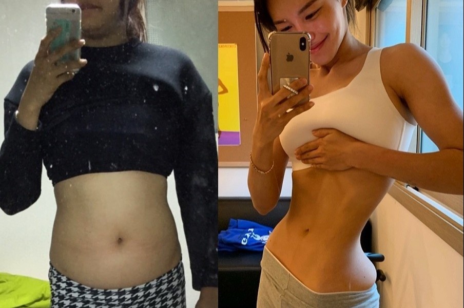 Co gai Han giam can, so huu co bung cuon mui va vong eo 60 cm hinh anh