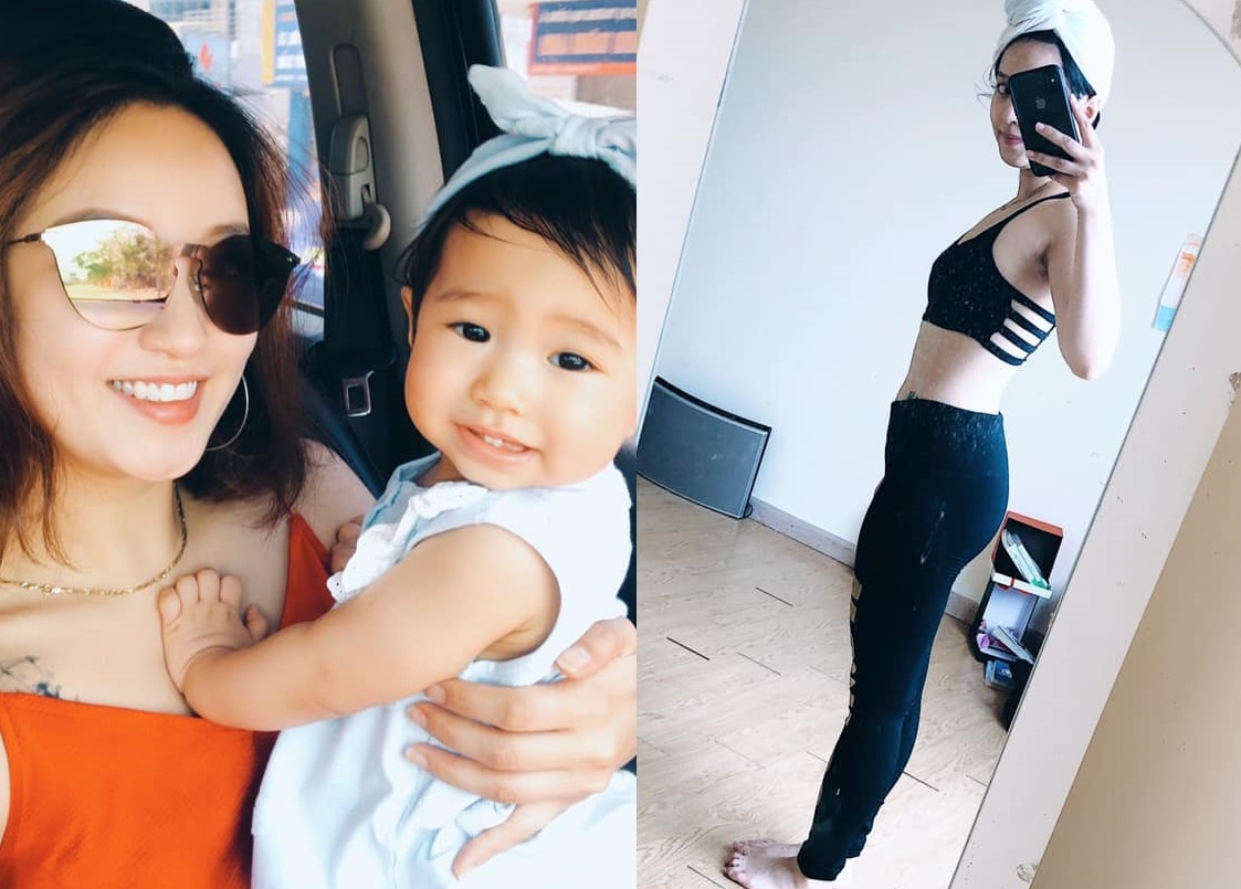 Mi Van giam gan 20 kg, khoe dang thon gon sau mot nam sinh con hinh anh