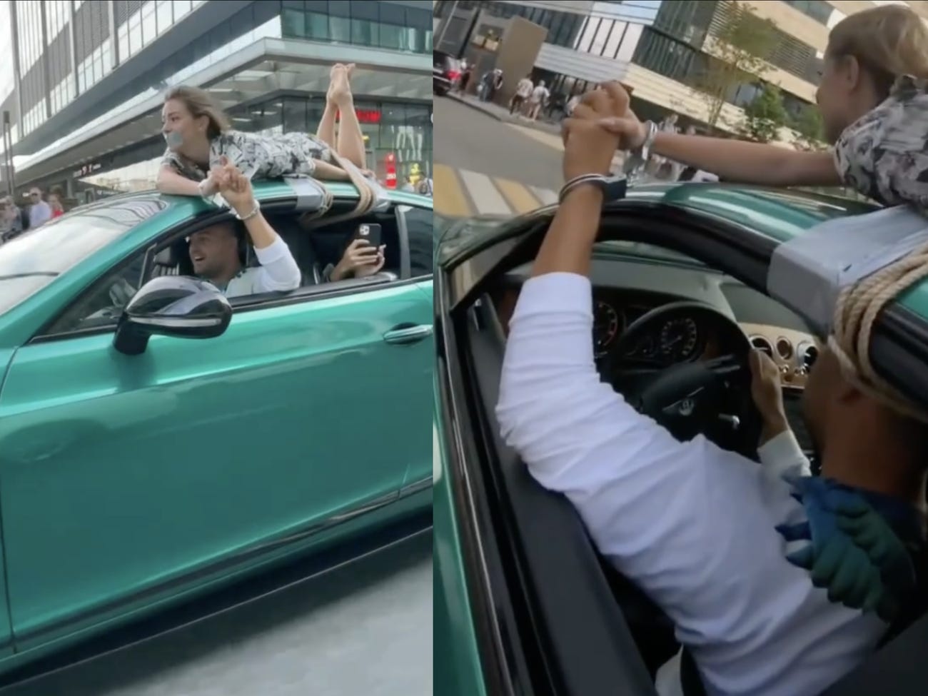 troi ban gai tren noc oto anh 1