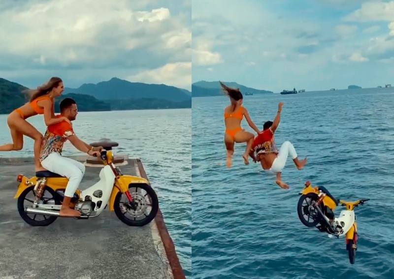 troi ban gai tren noc oto anh 2