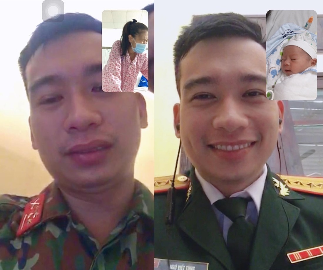 chien si khoc khi video call voi vo sap sinh anh 1