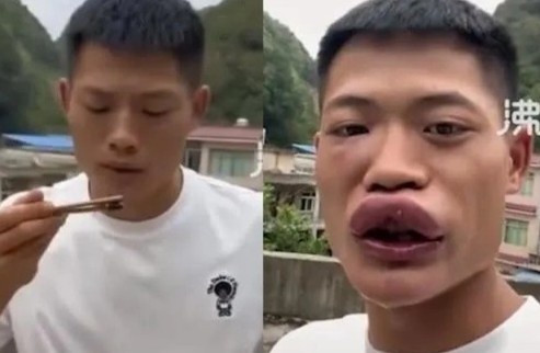 TikToker Trung Quoc bi cam cua vi clip an ong bap cay hinh anh