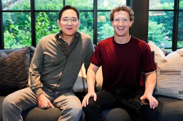 Buc anh gay sot cua chu tich Samsung va CEO Meta hinh anh