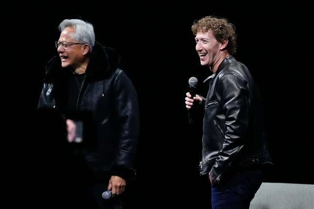 Dang sau hai lan doi ao cua Mark Zuckerberg va Jensen Huang hinh anh