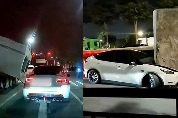 Tai xe thoat chet khi khoi be tong de bep oto hinh anh