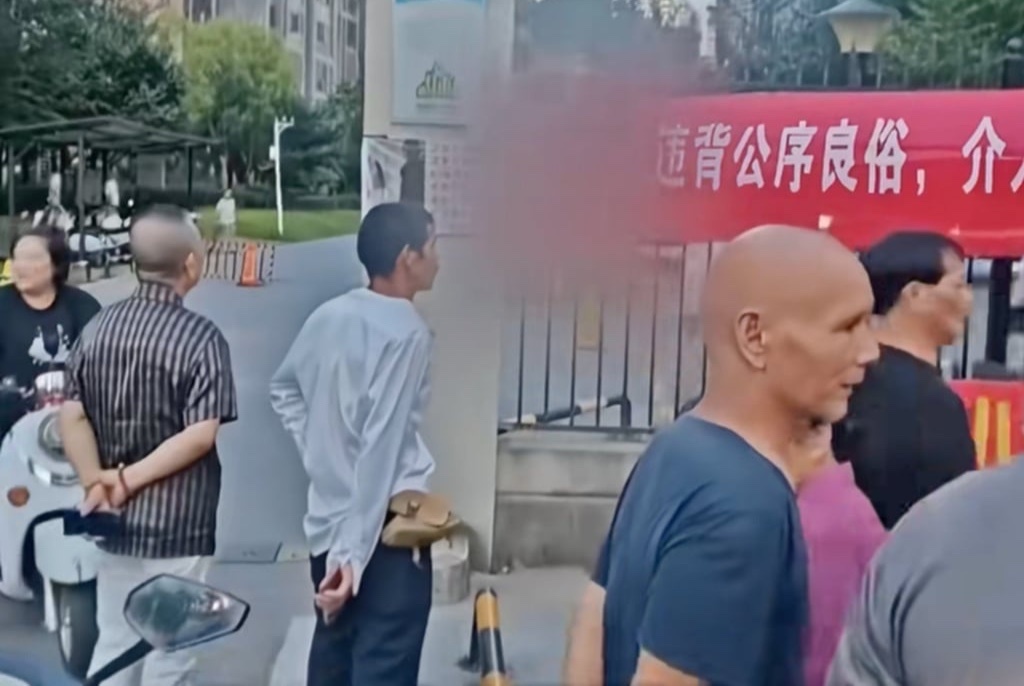 Vo treo bang ron 'cam on' ban than cap ke voi chong o Trung Quoc hinh anh