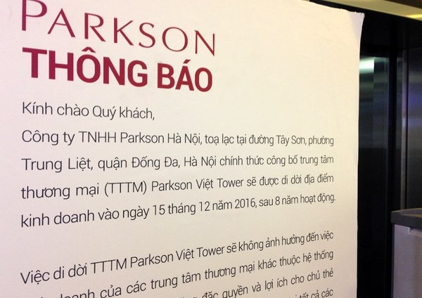 Parkson Thai Ha dong cua sau 8 nam: Rut khoi Ha Noi? hinh anh