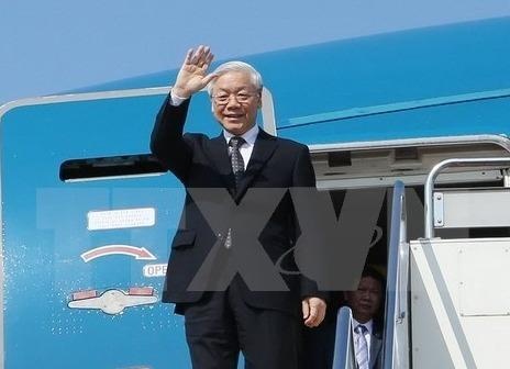 Tong bi thu Nguyen Phu Trong len duong tham Nga hinh anh