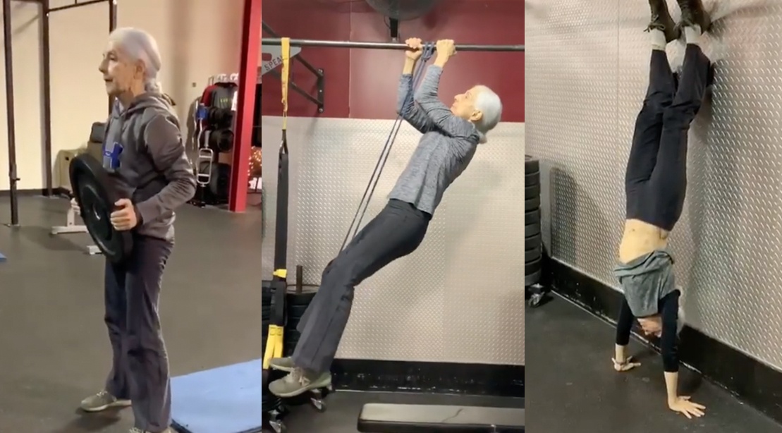 Cụ bà 72 tuổi tập gym ảnh 2 Cu ba 72 tuoi tap gym anh 2