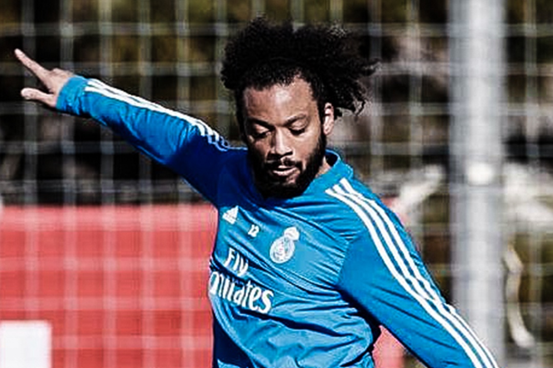 Marcelo trinh dien ky thuat trong buoi tap cua Real Madrid hinh anh
