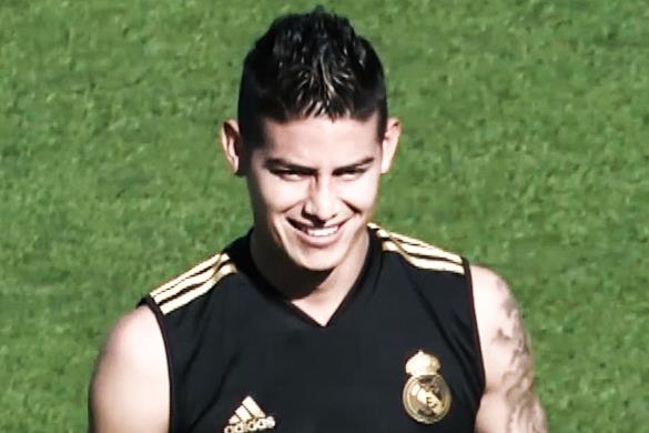 Bale, James tuoi cuoi tap luyen tai Real Madrid hinh anh