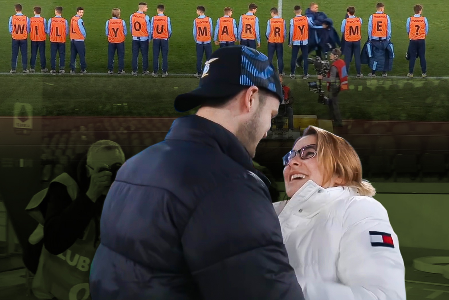 Doi bong xep chu giup CDV cau hon ban gai hinh anh