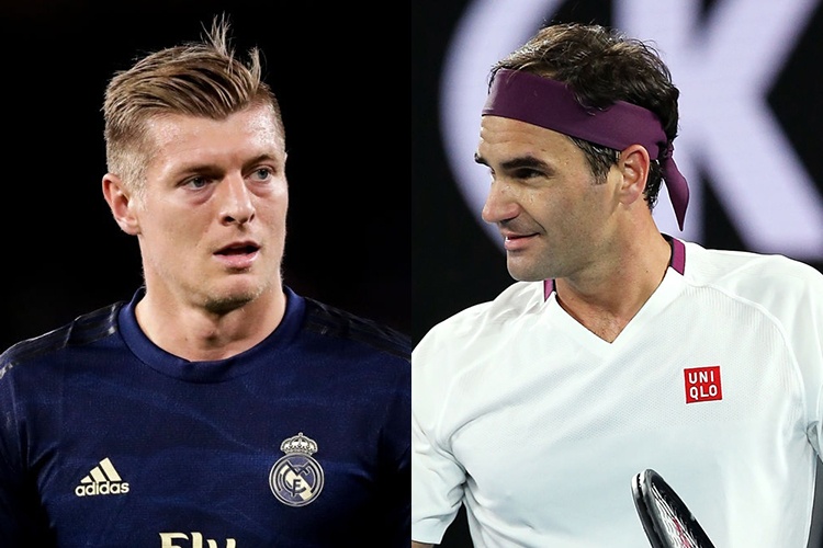 Kroos tap voi bong tennis sau loi thach dau cua Federer hinh anh