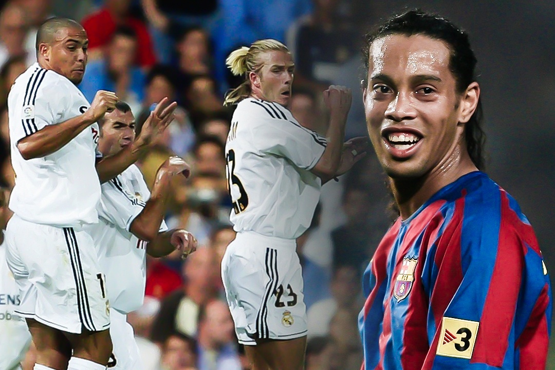 Ronaldinho va cu da phat danh bai hang rao sieu sao cua Real hinh anh