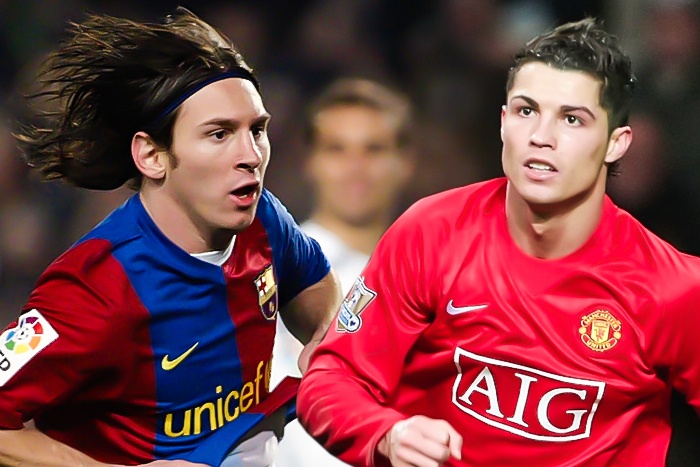 So sanh hat-trick dau tien cua Ronaldo va Messi hinh anh