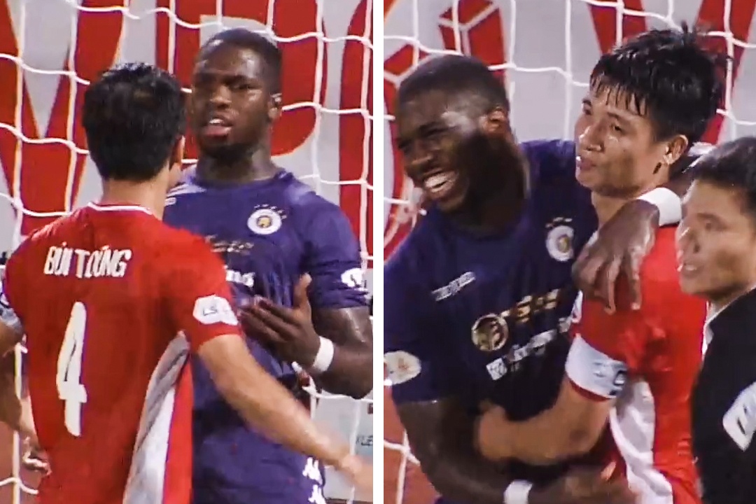 Rimario bat ngo om Bui Tien Dung sau pha va cham hinh anh