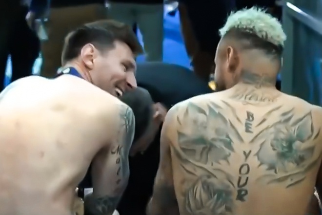 Khoanh khac cua Messi va Neymar sau tran chung ket hinh anh