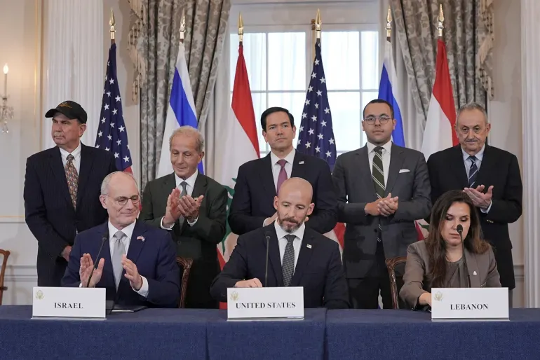 Lebanon, Israel va My ky thoa thuan khung ba ben hinh anh