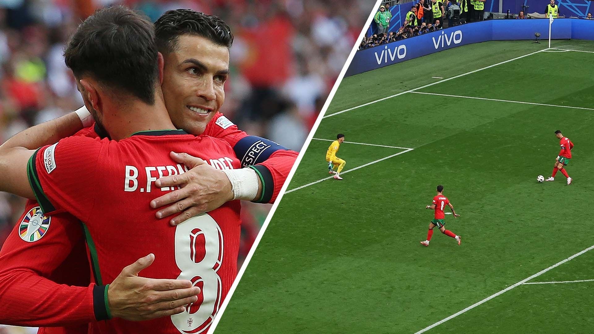 Phan ung cua Fernandes khi duoc Ronaldo 'don co' hinh anh