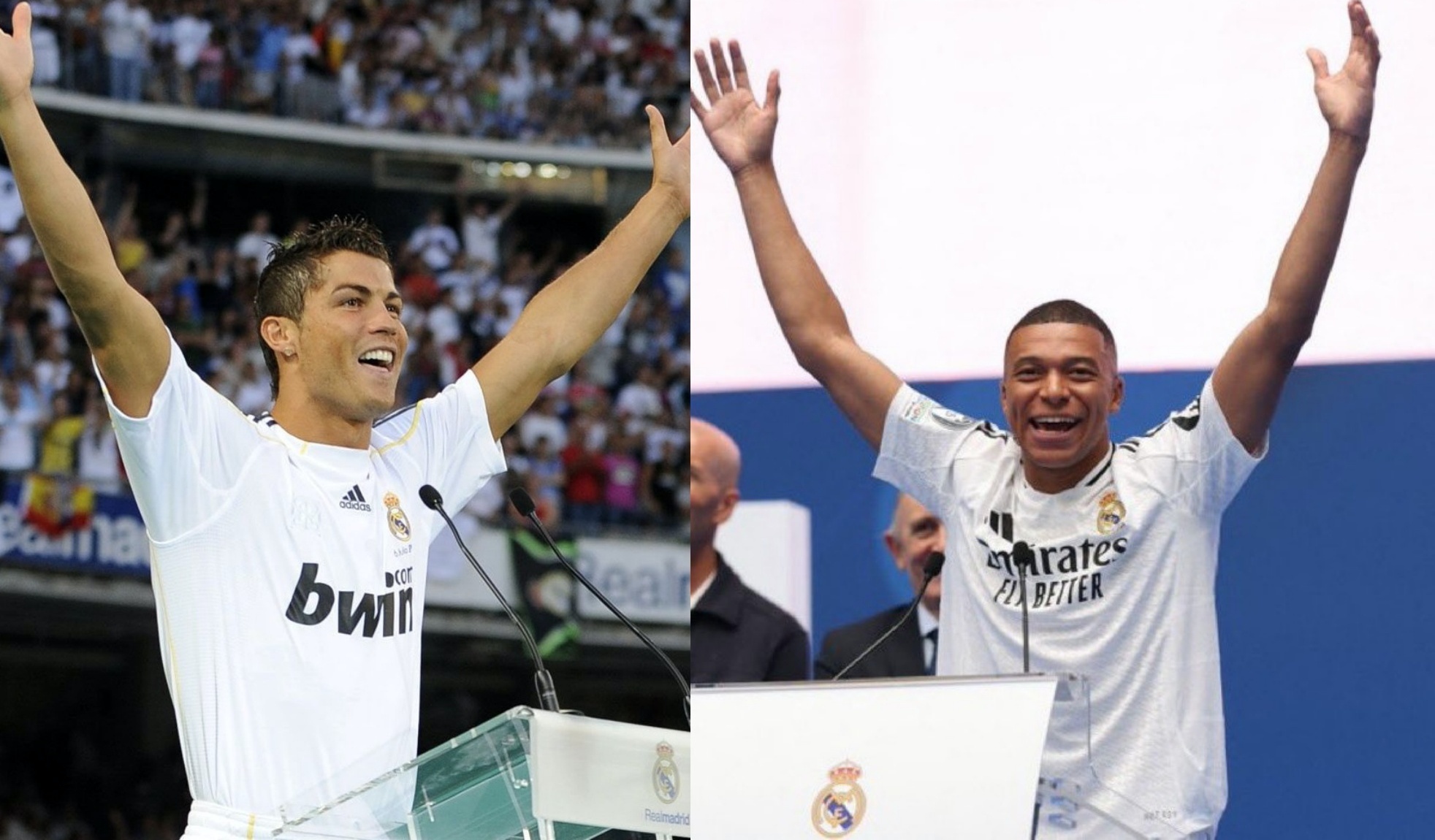 Mbappe goi lai hinh anh Ronaldo trong ngay ra mat Real hinh anh