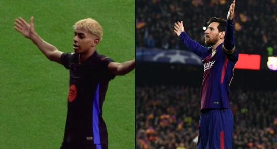 Yamal an mung giong Messi hinh anh