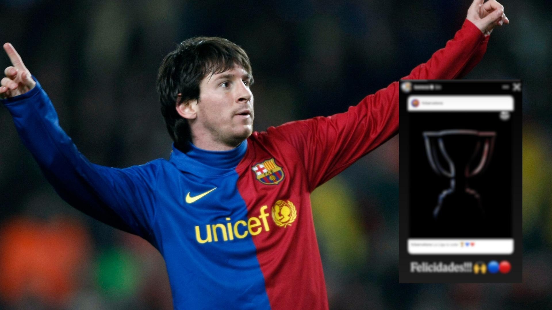 Messi chuc mung Barca hinh anh