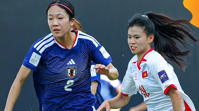 U20 nu Viet Nam tham bai truoc Nhat Ban hinh anh