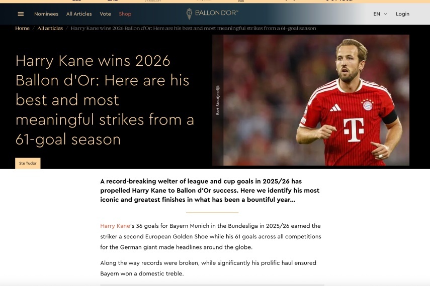 Sự cố của Quả bóng vàng 2026