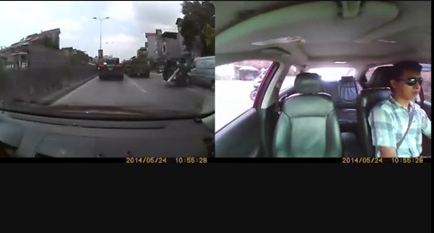 Video giao thong: Xe ba banh may man thoat nan o duong 5 hinh anh