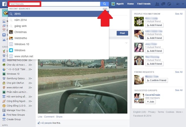 Xoa lich su tim kiem Facebook hinh anh