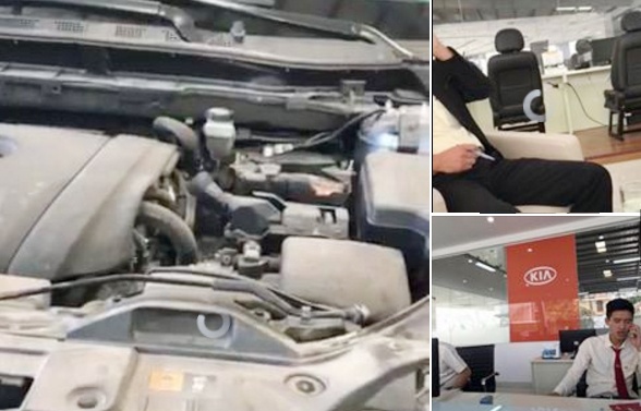 Bat qua tang dai ly Truong Hai thao nap ca-po xe cua khach hinh anh