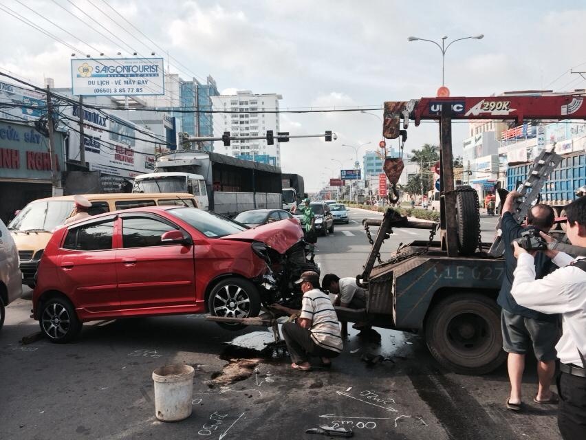 Hiện trường vụ tai nạn. Ảnh: H.P