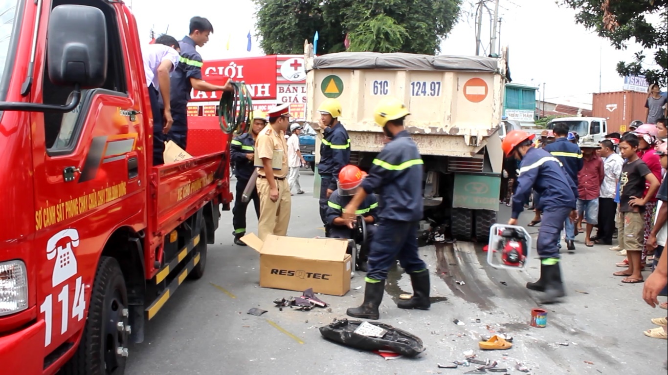 Hiện trường vụ tai nạn. Ảnh: Ngọc An