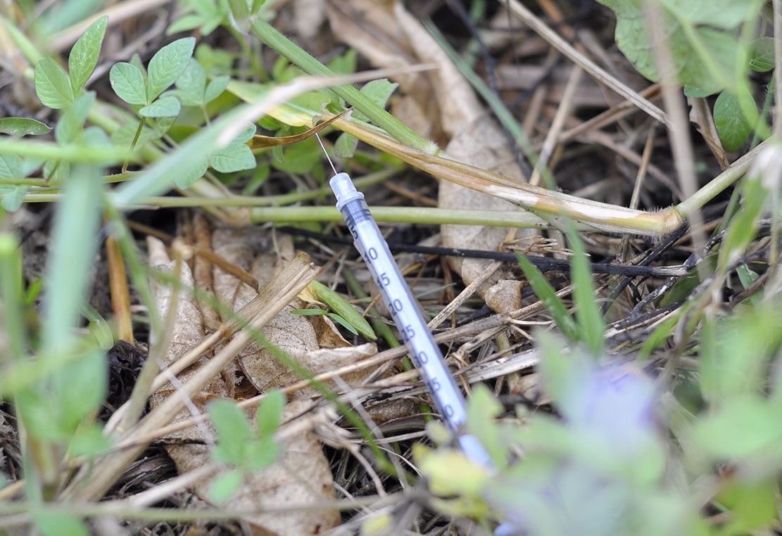 Nguoi nghien vut kim tiem day bai co hinh anh