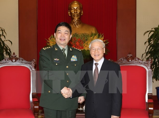 Tong bi thu tiep dai bieu cap cao Bo Quoc phong Trung Quoc hinh anh