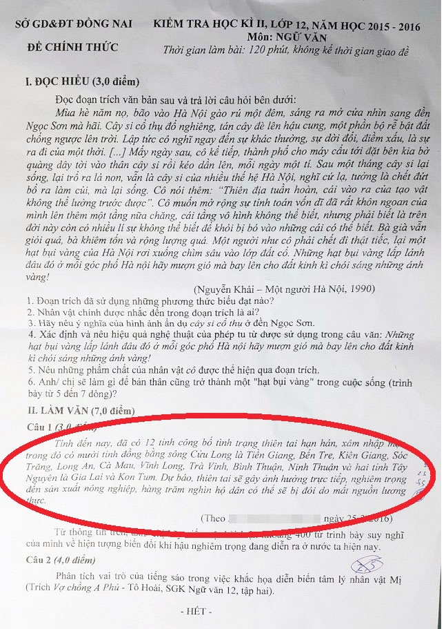 Sai đề thi Ngữ văn ảnh 1 Sai de thi Ngu van anh 1