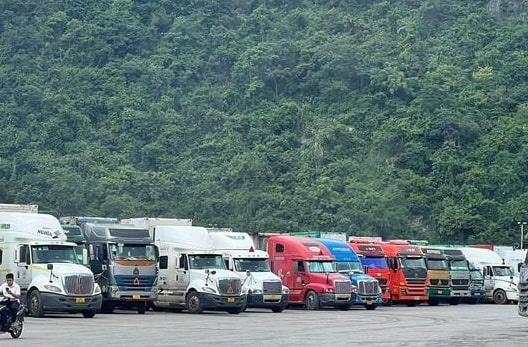 Hang tram container sau rieng 'mac ket' o cua khau bien gioi Lang Son hinh anh