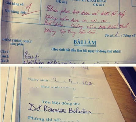 Bai thi thi tieng Viet o hoi dong... Biladen hinh anh