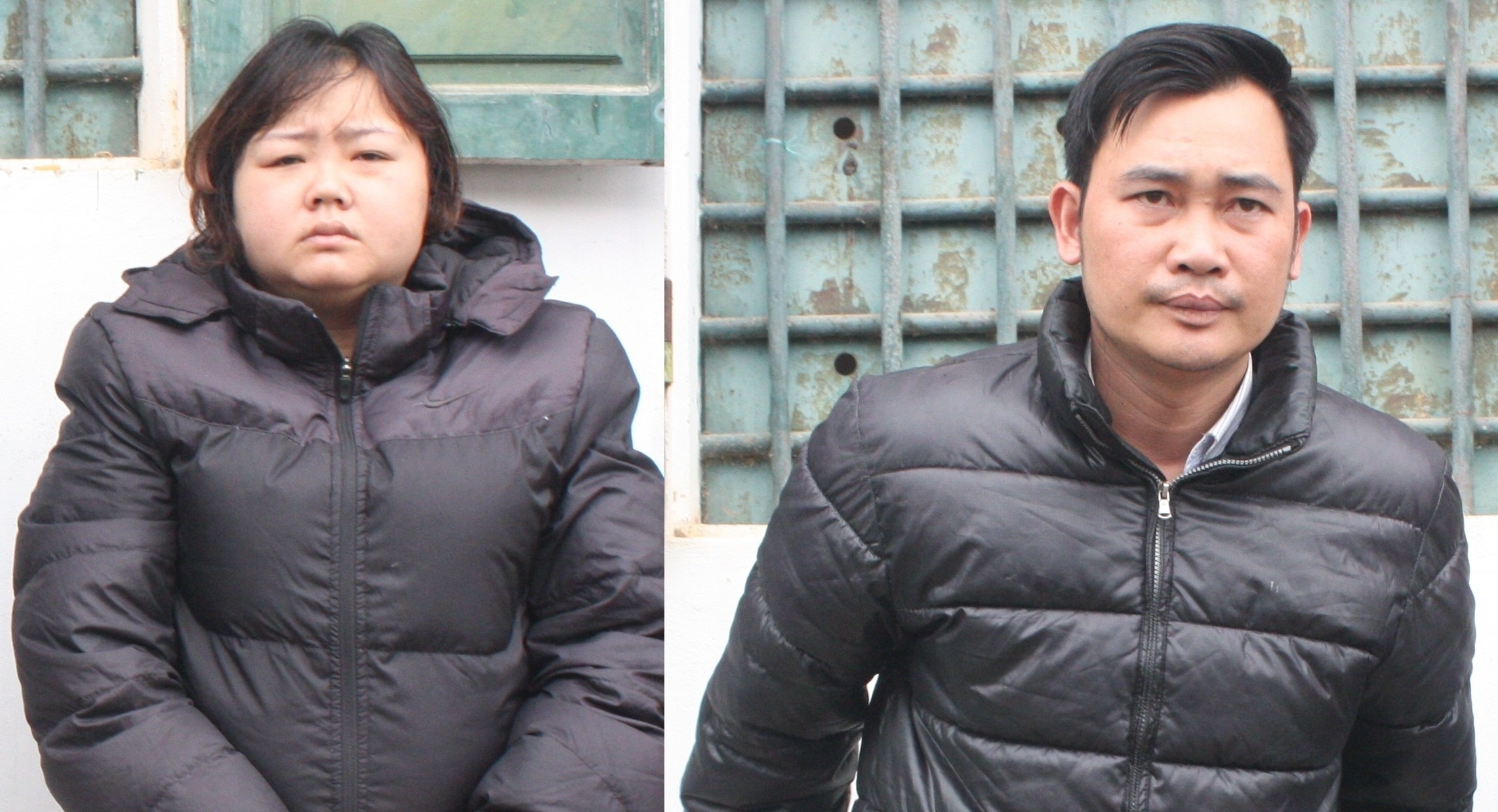 Đối tượng Lý và Trung tại cơ quan công an huyện Yên Thành.