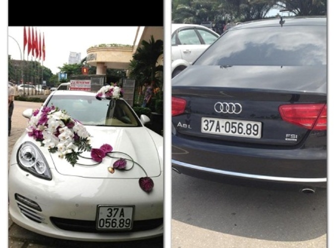 Hai chiếc xe cùng mang BKS: 37A-056.89 xuất hiện trên mạng xã hội.